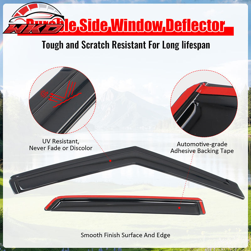 Fits 21-26 Chevy Trailblazer Window Visors Vent Rain Sun Guard Deflector Tape-On