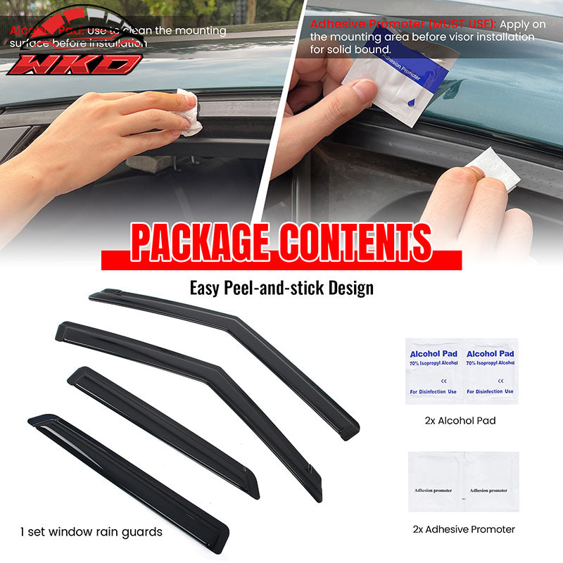 Fits 21-26 Chevy Trailblazer Window Visors Vent Rain Sun Guard Deflector Tape-On