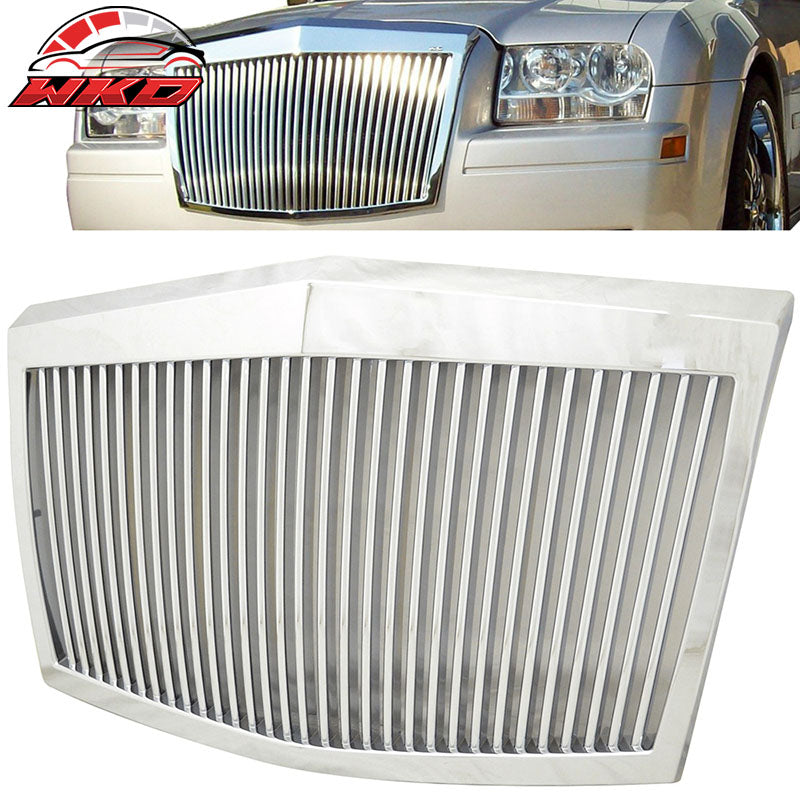 Fits 05-10 Chrysler 300 300C RR Phantom Style Front Bumper Grille Chrome