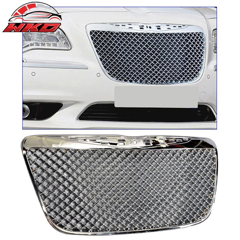 Wholesale 11-14 Chrysler 300 300C B Style Mesh Front Bumper Grille Guard Chrome ABS - Wikond Auto