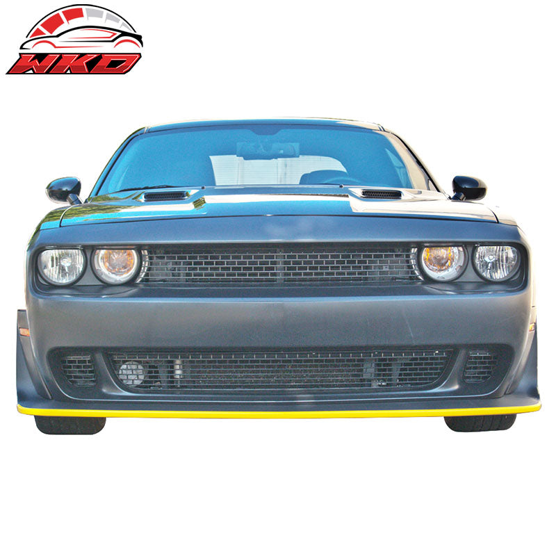Fits 08-14 Dodge Challenger Front Bumper Cover + Demon Style Lip + Fender Flares