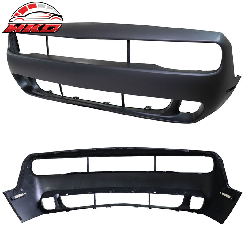 Fits 08-14 Challenger Front Bumper Cover + Demon Lip + Fender Flare + Headlights