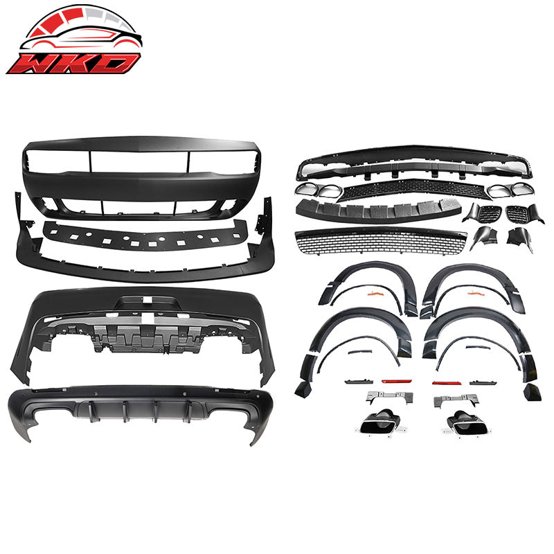 Wholesale 08-14 Challenger Front Rear Bumper w/ Lip + Demon Fender Flare +V2 Diffuser