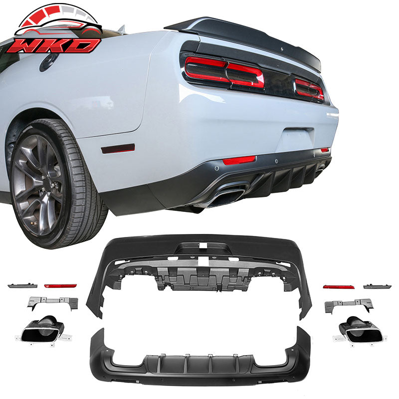 Fits 08-14 Challenger Front Rear Bumper w/ Lip + Demon Fender Flare +V3 Diffuser