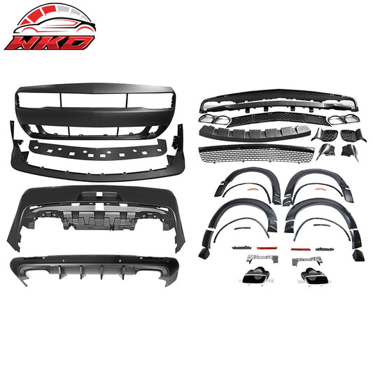 Wholesale 08-14 Challenger Front Rear Bumper w/ Lip + Demon Fender Flare +V4 Diffuser