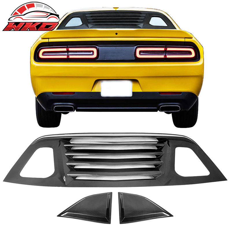 Fits 08-23 Dodge Challenger XE V2 Style Rear Side Window Louver Scoops - PP
