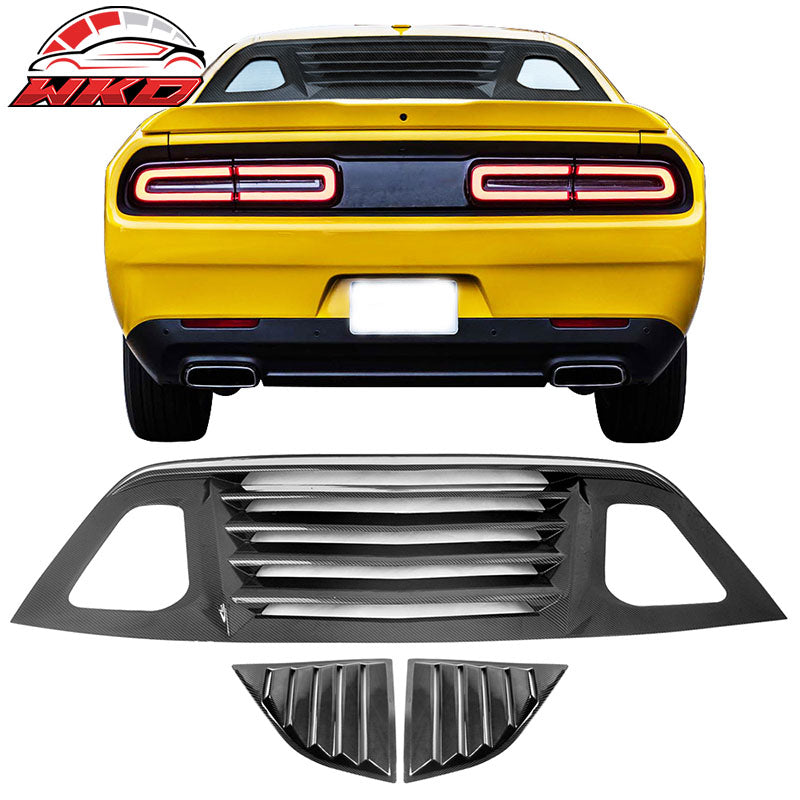 Fits 08-23 Dodge Challenger XE V2 Style Rear Side Window Louver Scoop - CFL