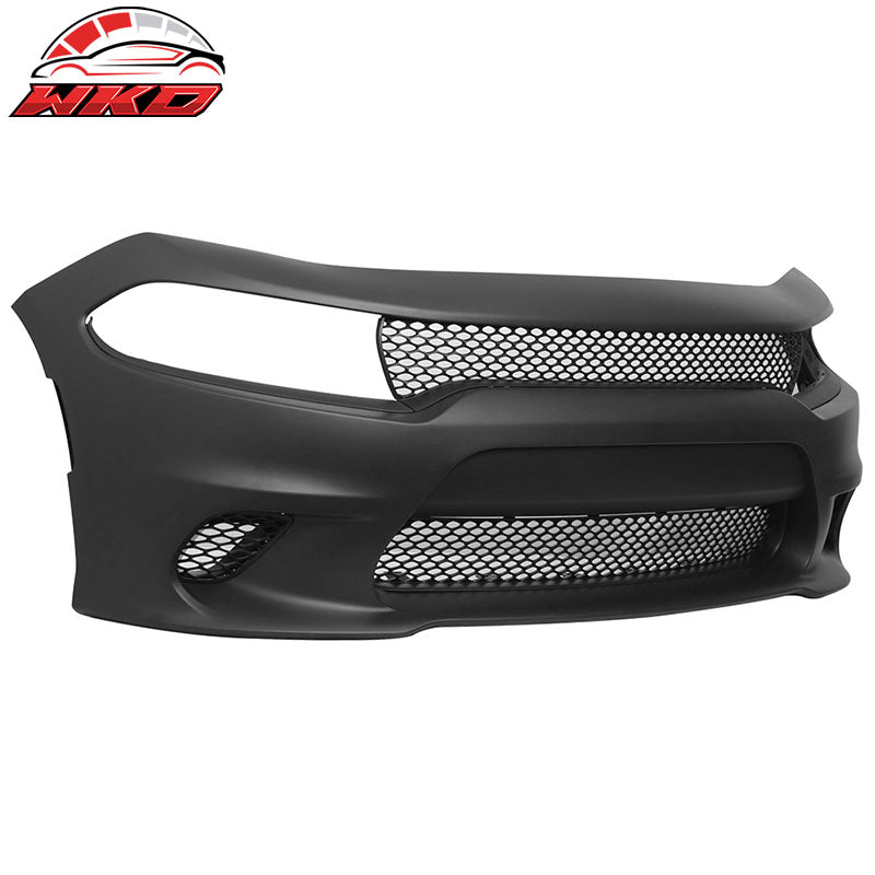 Fits 15-23 Dodge Charger SRT8 Hellcat Front Bumper Cover&Front Lip&Splitter Rod
