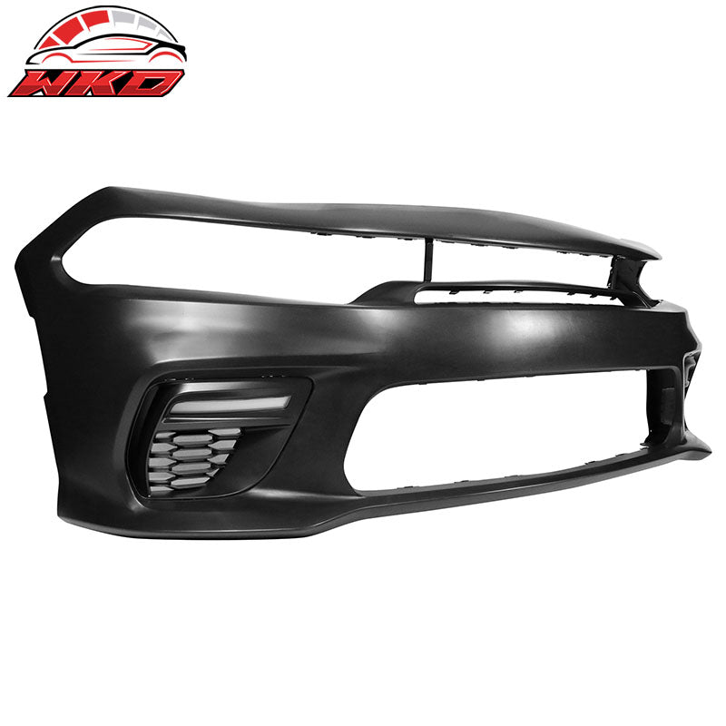 Fits 15-23 Dodge Charger Sedan PP Front Bumper Cover W/Grille LED Foglight Cover