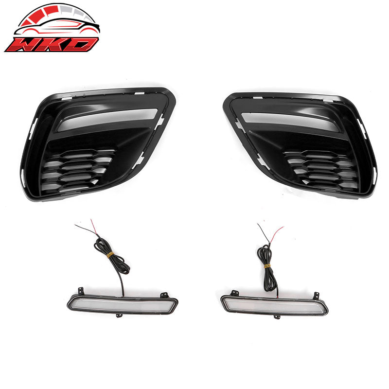 Fits 15-23 Dodge Charger Sedan PP Front Bumper Cover W/Grille LED Foglight Cover