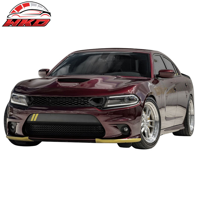 Fits 15-23 Dodge Charger Front Bumper + Foglights + Updated 2019 Style Grilles