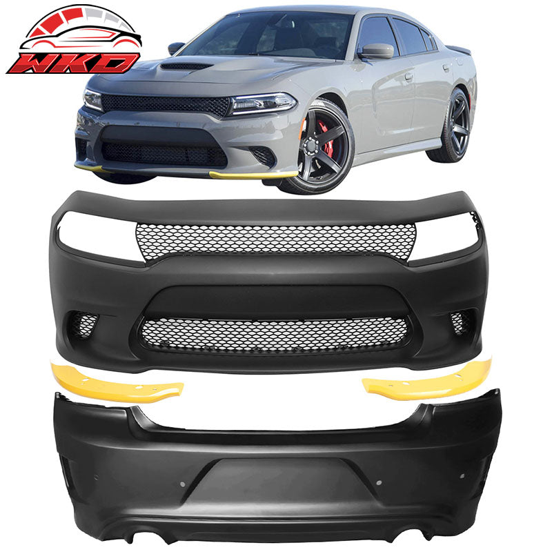 Fits 15-23 Dodge Charger Hellcat Full Bumper Conversion Front+Rear PP