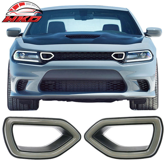 Wholesale 15-23 Dodge Charger SRT Scat Pack 2PC Smoke LED DRL Bezel Grille Lights Lamp