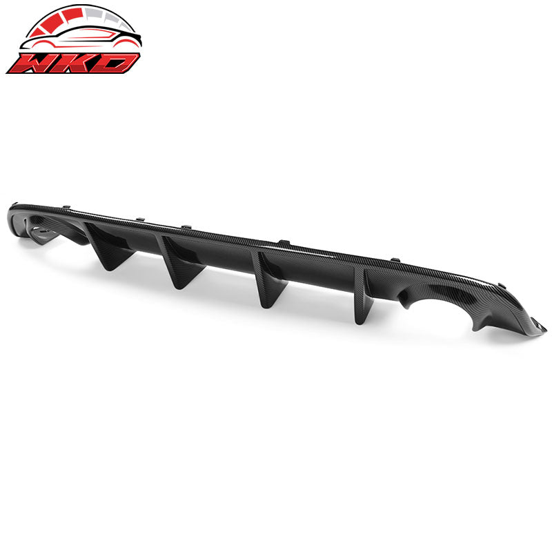 Fits 15-23 Dodge Charger Rear Bumper Diffuser + Side Aprons Carbon Fiber Print