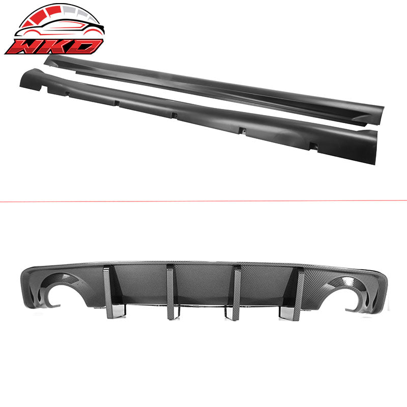 Fits 15-23 Dodge Charger Widebody Whole Bumper Side Carbon Look Diffuser Kits