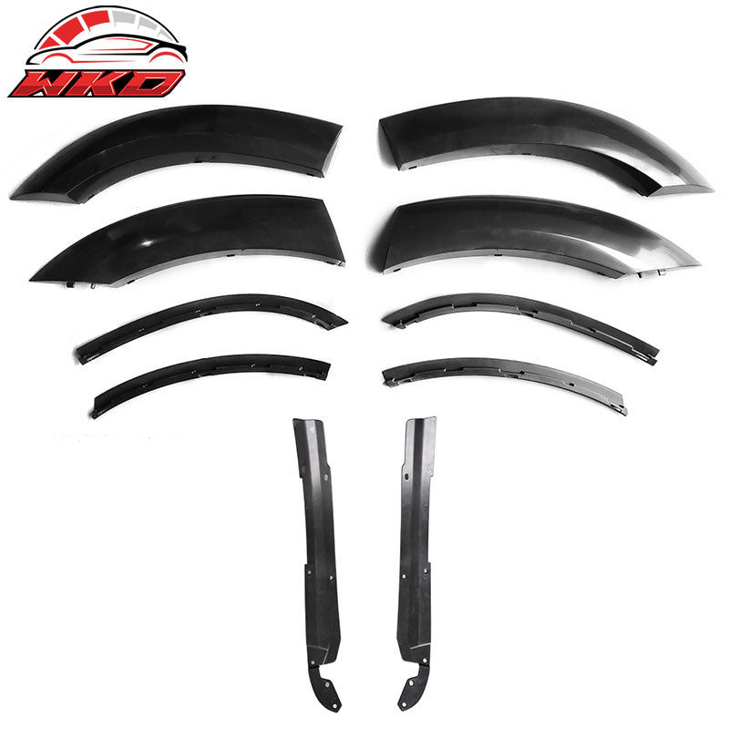 Fits 15-23 Dodge Charger Widebody Whole Bumper Carbon Look Diffuser Kits W/ LED