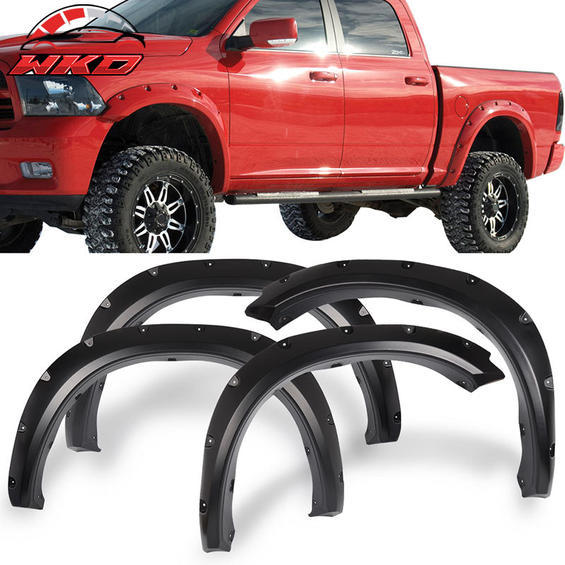 Fits 09-18 Dodge Ram Pocket Rivet Style Fender Flares PP Smooth