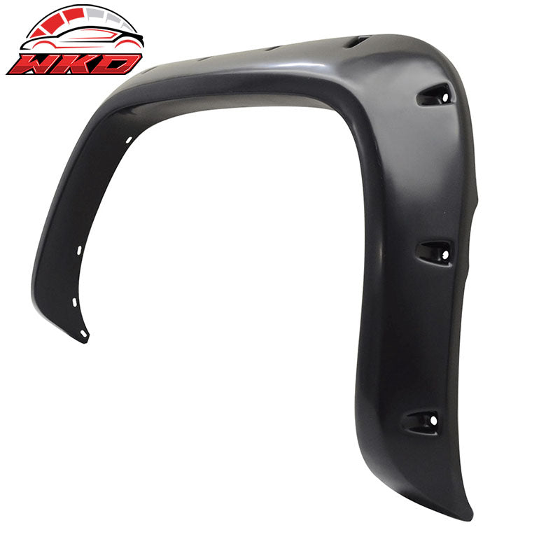 4PC Fender Flares 94-02 Ram1500 2500 3500 POCKET Style Smooth BLK ABS Rear+Front