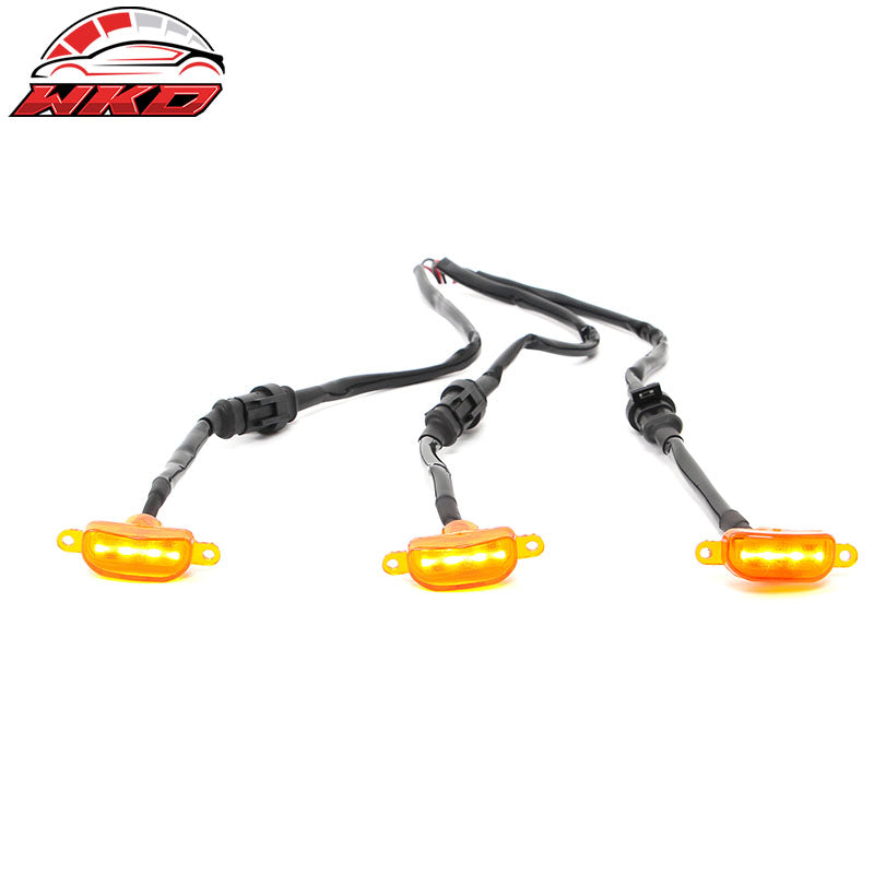 Fits Dodge Ram 1500 2500 3500 Classic 3PCS Amber LED Grille Lights Replacement