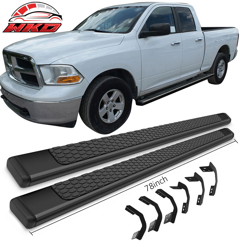 Fits 09-23 Dodge Ram Quad Cab 78inch Ram OE Style Step Bars Running Boards Black