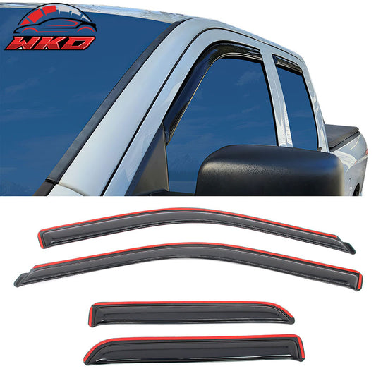 Wholesale 09-24 Dodge Ram 1500 & Classic Quad Cab Window Visors Deflectors In-Channel - Wikond Auto