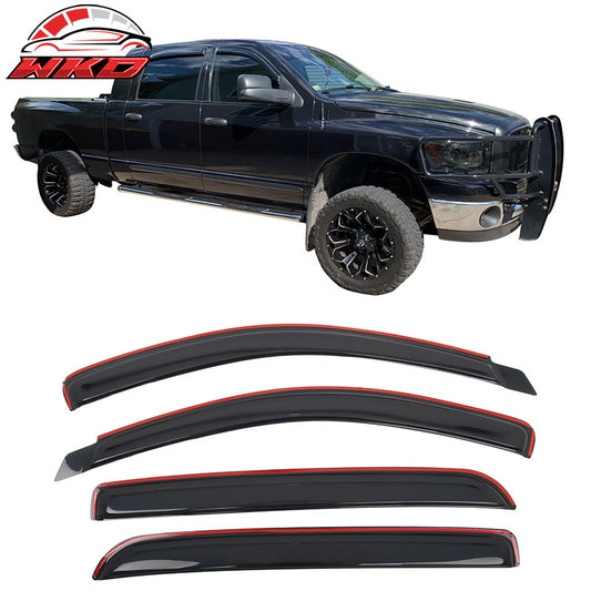 Wholesale 06-09 Dodge Ram 1500 2500 3500 Mega Cab Window Visors Deflectors In Channel - Wikond Auto