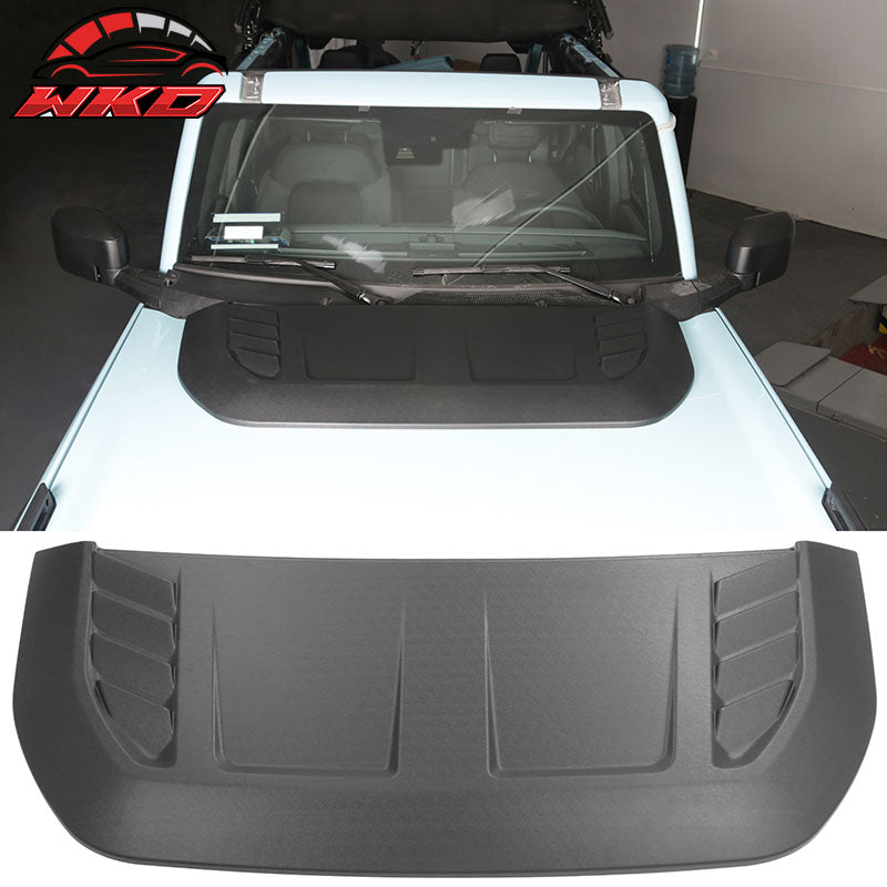 Fits 21-26 Ford Bronco Non-Functional Front Air Intake Hood Bonnet Cover - Black