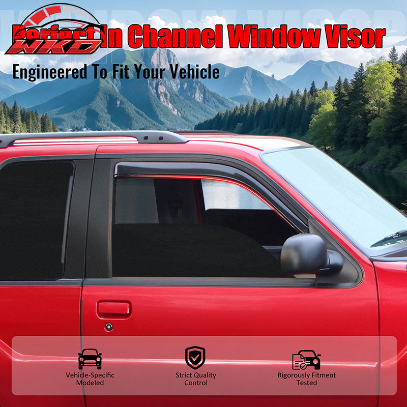 Fits 91-00 Ford Explorer 91-94 Mazda Navajo Window Visors Acrylic In-Channel