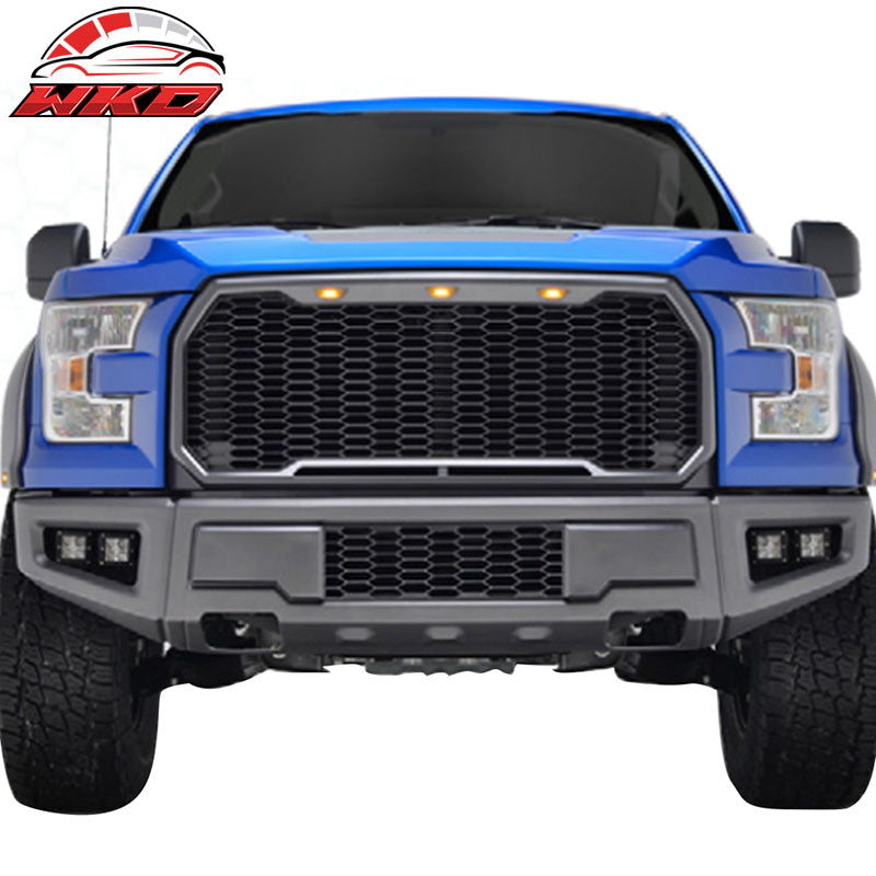Fits 15-17 F150 New R Style Front Bumper Conversion Replacement Cover Gray