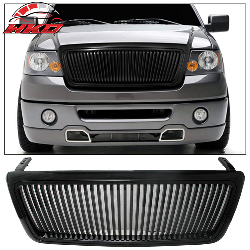 Fits 04-08 Ford F150 F-150 Truck Front Vertical Grille Hood Grill Unpainted ABS