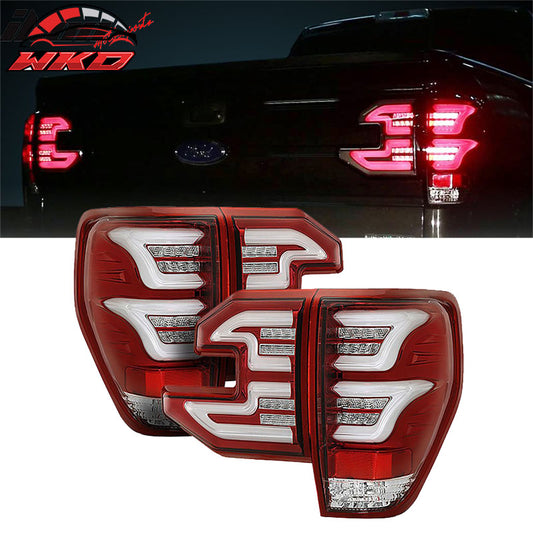 Wholesale 09-14 Ford F150 Sequential LED Tail Lights Clear Lens Red Housing - Wikond Auto