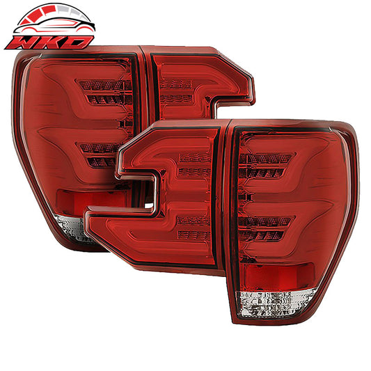 Wholesale 09-14 Ford F150 Sequential LED Tail Lights Red Lens Clear Housing - Wikond Auto