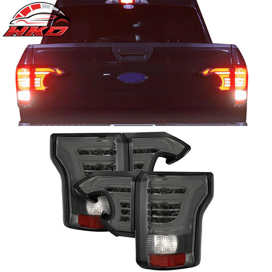 Wholesale 15-17 Wholesaled F-150 Sequential LED Tail Lights Smoke Lens Chrome - Wikond Auto
