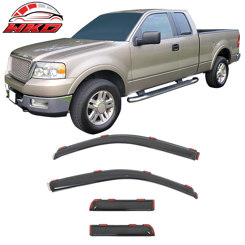 Wholesale 04-14 Wholesaled F150 Extended Cab Window Visor Deflectors In Channel Acrylic Vent