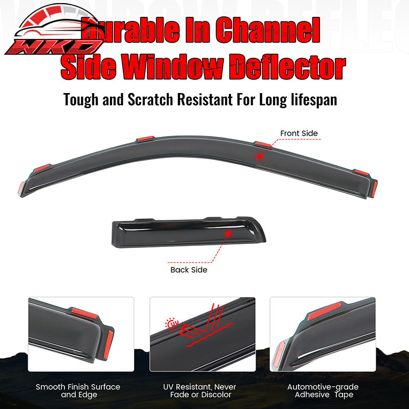 For 04-14 Ford F150 Extended Cab Window Visor Deflectors In Channel Acrylic Vent