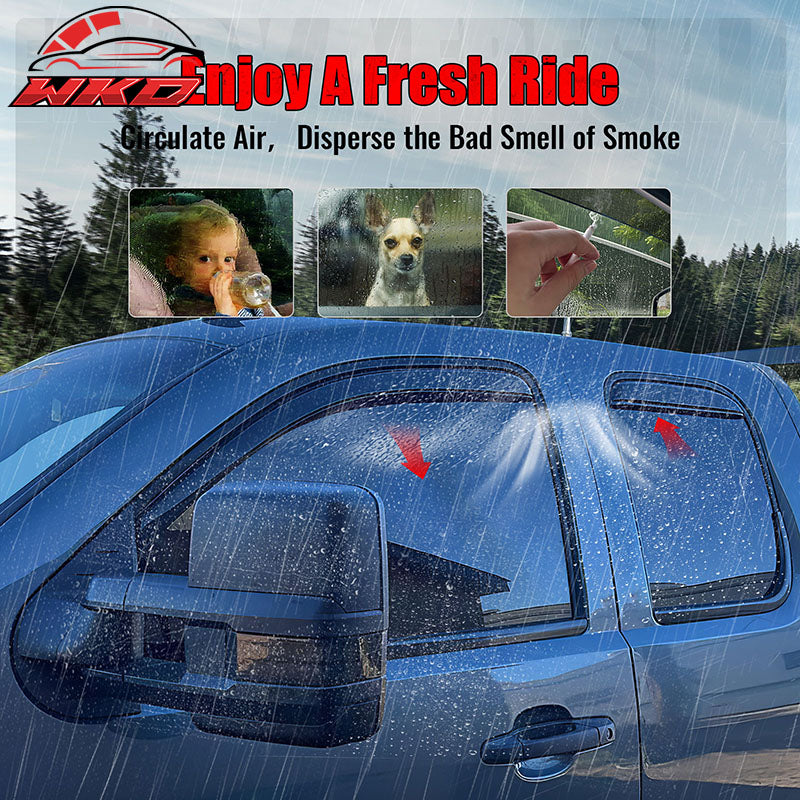 For 04-14 Ford F150 Extended Cab Window Visor Deflectors In Channel Acrylic Vent