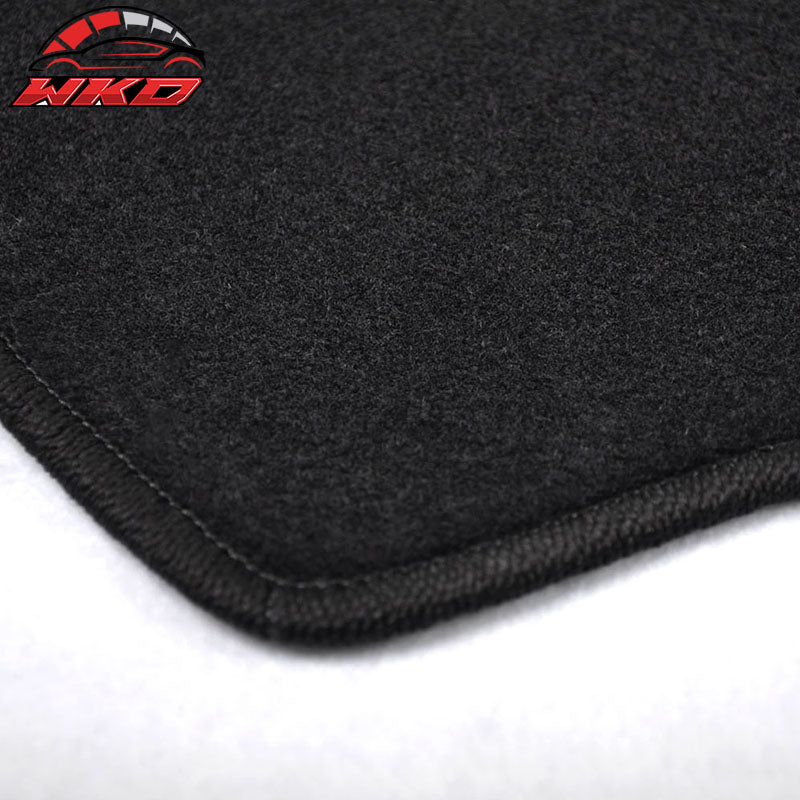 Fits 15-24 Ford Mustang Black Nylon Front Floor Mats Carpets 2PC