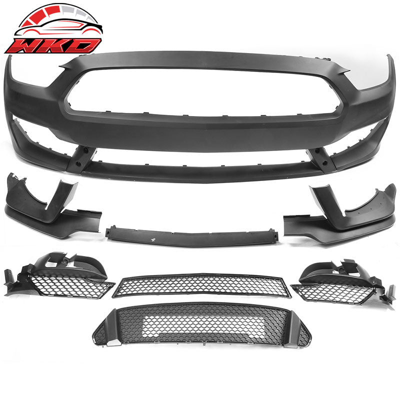 Fits 15-17 Ford Mustang GT350 Style Front Bumper Retrofit Cover Conversion PP