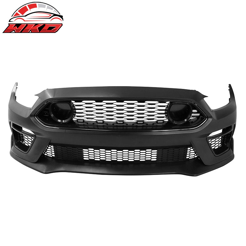 Fits 15-17 Ford Mustang Mach 1 Style Front Bumper Conversion W/ Chin Lip Grilles