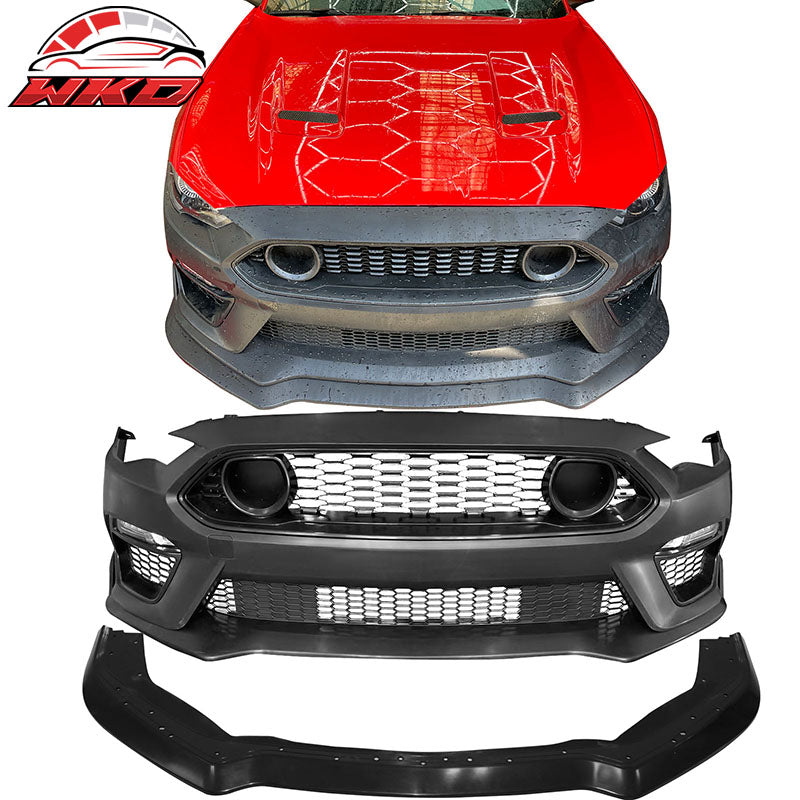 Fits 18-23 Ford Mustang Mach 1 Style Front Bumper Cover w/ Handling Package Lip