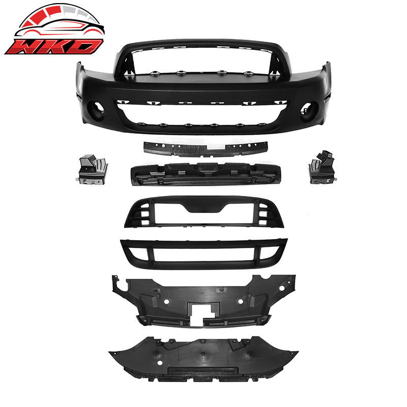 Fits 10-14 Ford Mustang Front Bumper Cover GT500 Conversion w/ Hood Grille Lip