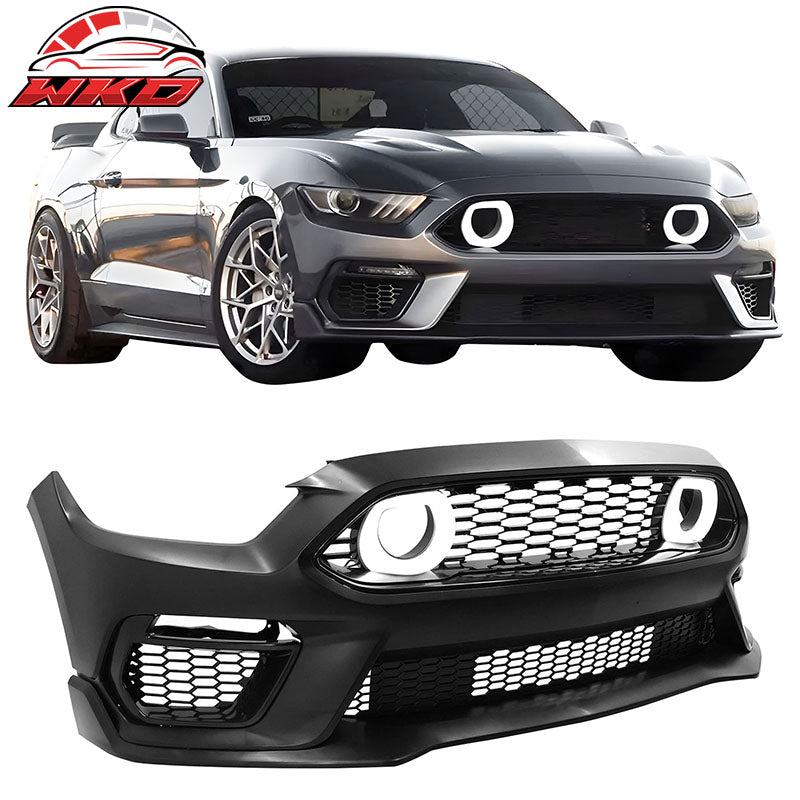 Wholesale 15-17 Ford Mustang Mach 1 Style Front Bumper Cover W/ Chin Lip LED Grille - Wikond Auto