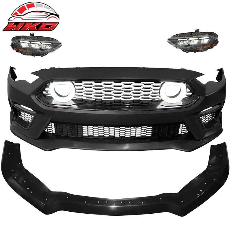 Wholesale 18-23 Mustang Mach 1 Front Bumper Cover Conversion LED 2024 Headlight W/ Lip