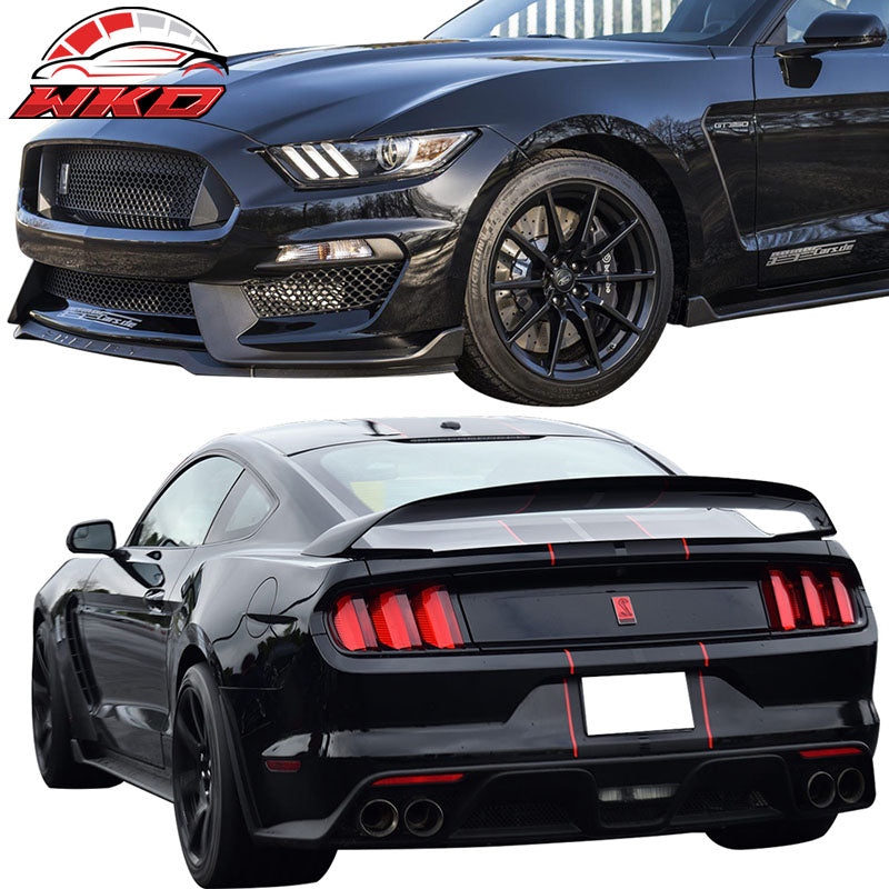 15-17 Mustang GT350 Front Bumper & Rear Diffuser & Dual Exhaust & Trunk Spoiler