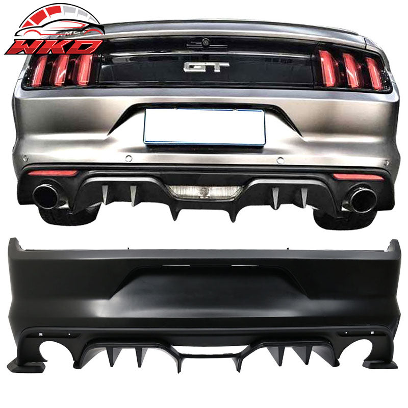 Fits 15-17 Mustang Premium Rear Bumper Conversion & R Spec 3 Pc Rear Diffuser
