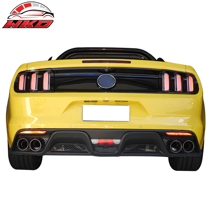 Fits 15-17 Mustang EcoBoost Rear PP Diffuser W/ Dual Catback Exhaust Tips Kit