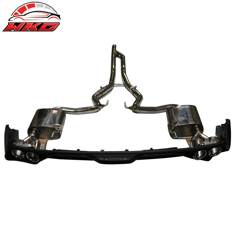 Fits 15-17 Mustang EcoBoost Rear PP Diffuser W/ Dual Catback Exhaust Tips Kit