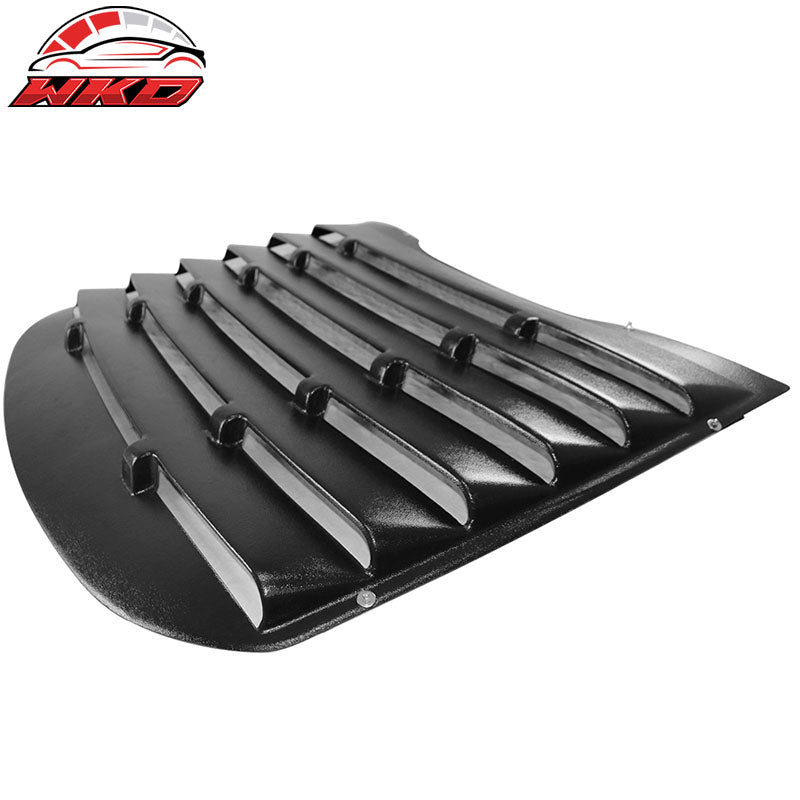 Fits 15-23 Ford Mustang V Style Rear Side Window Louver - Matte Black