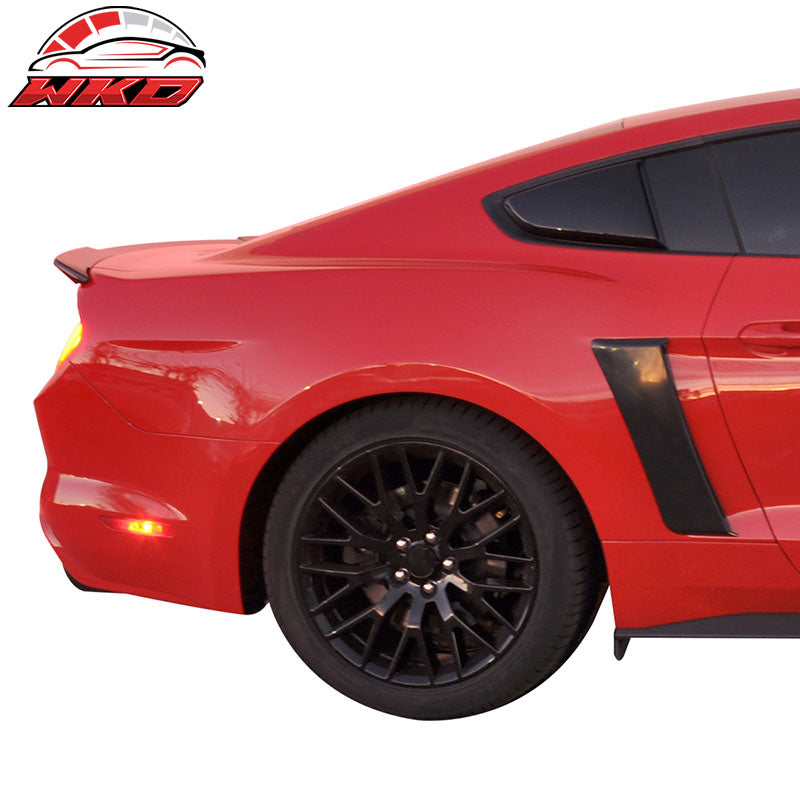 Fits 15-23 Ford Mustang V Style Rear Side Window Louver - Matte Black