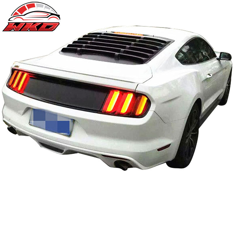 Fits 15-23 Ford Mustang V Style Rear Side Window Louver - Matte Black